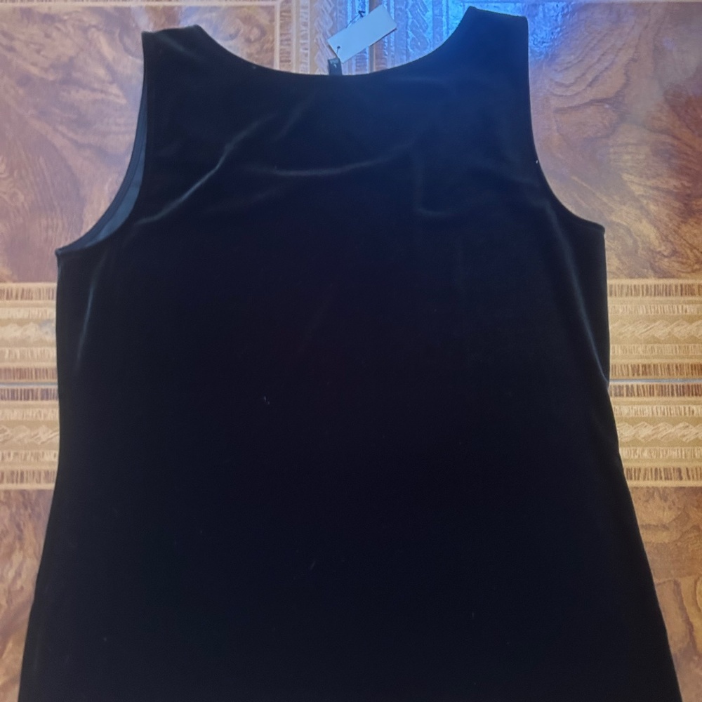 NWT Talbots Black Velvet Sleeveless Top Size Large - Picture 3 of 5
